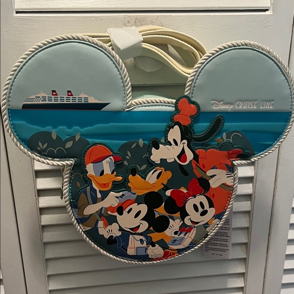 Disney Handbags - #1461** Unisex’s Disney Cruise Line Mickey and Friends Bag - Blue and Red